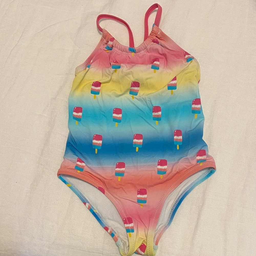 Hatley Kids Swim One Piece - Pink and Blue Popsicle Design